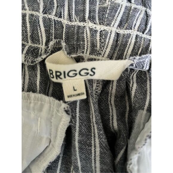 Briggs Striped Linen Blend Pull On Wide Leg Pants Size Large - Picture 3 of 5